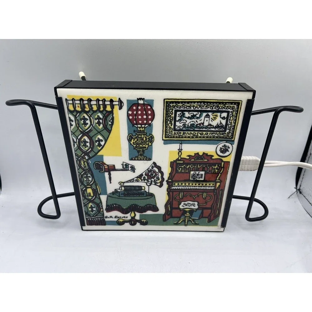 Vintage Garth Industries Electric Trivet Food Warmer Ruth Reeves Decorative Tile